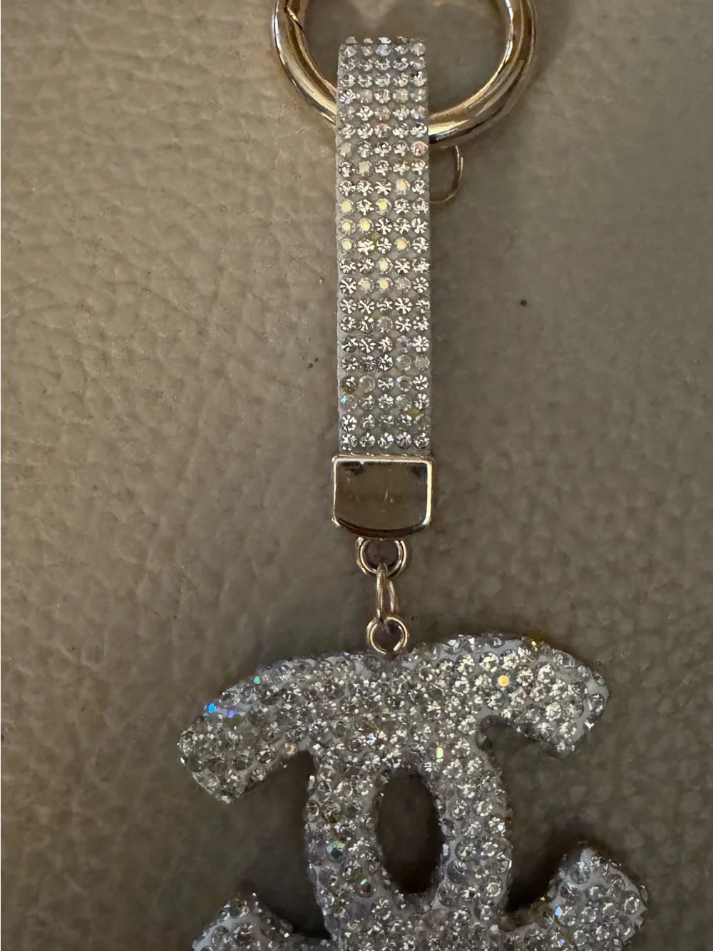 Designer-Inspired Crystal Logo Keychain,Black, Silver, Rose Gold. $12 each/2/$20